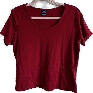 High Sierra Short Sleeve Maroon Scoop Neck T-Shirt